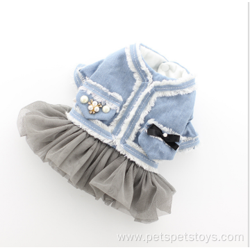 Latest Popular Dog Jean Dress Pet Bubble Dress